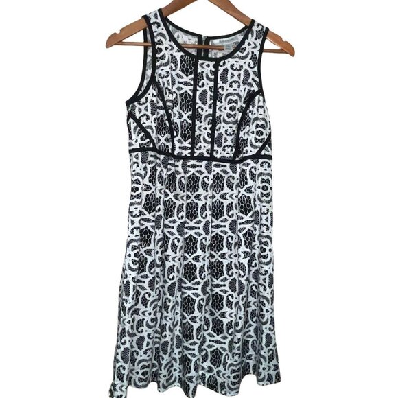 Motherhood Dresses & Skirts - Motherhood Black White Lace Print Dress Women's Size Small Back Zip